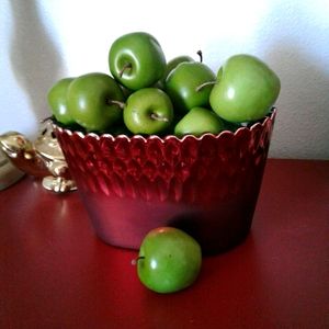 FAUX Fruit Lot of Green Apples (vase not included)